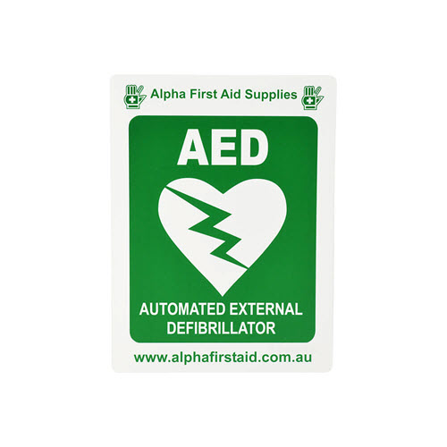Sign - AED - A4 PVC White