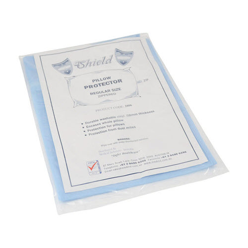 Pillow Case Plastic Blue - Regular Size Zippered