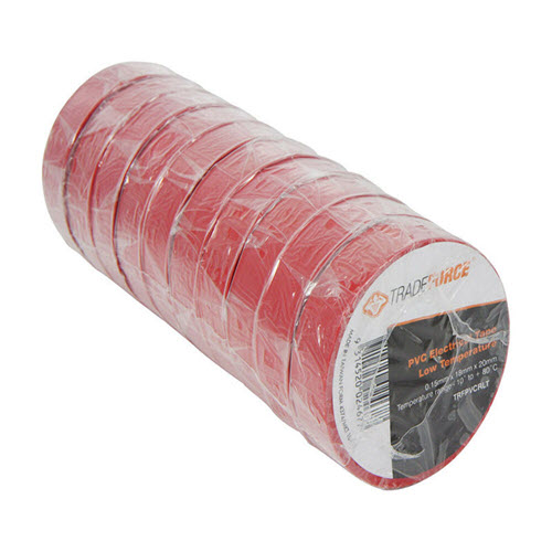 PVC Electrical Tape 20m Red (10)