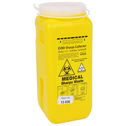 Sharps Container 1.4L Square with Flange and Seal